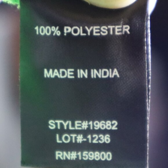 NEON GREEN TOP XS Lightweight Flowy Blouse Office Work Casual Vacation Beach - Picture 7 of 9